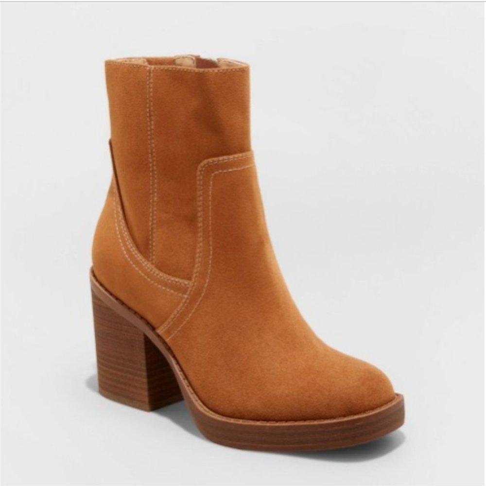 Vintage-Inspired Chunky Heel Ankle Bootie, Universal Thread Lilyan Boot